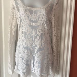 Lace embroidered top